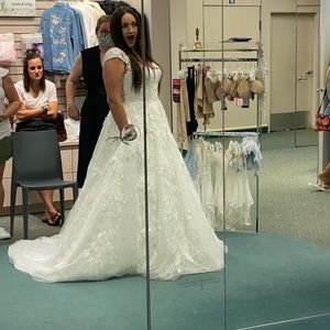 Size 12, Custom Ivory Wedding Dress. One of a kind.